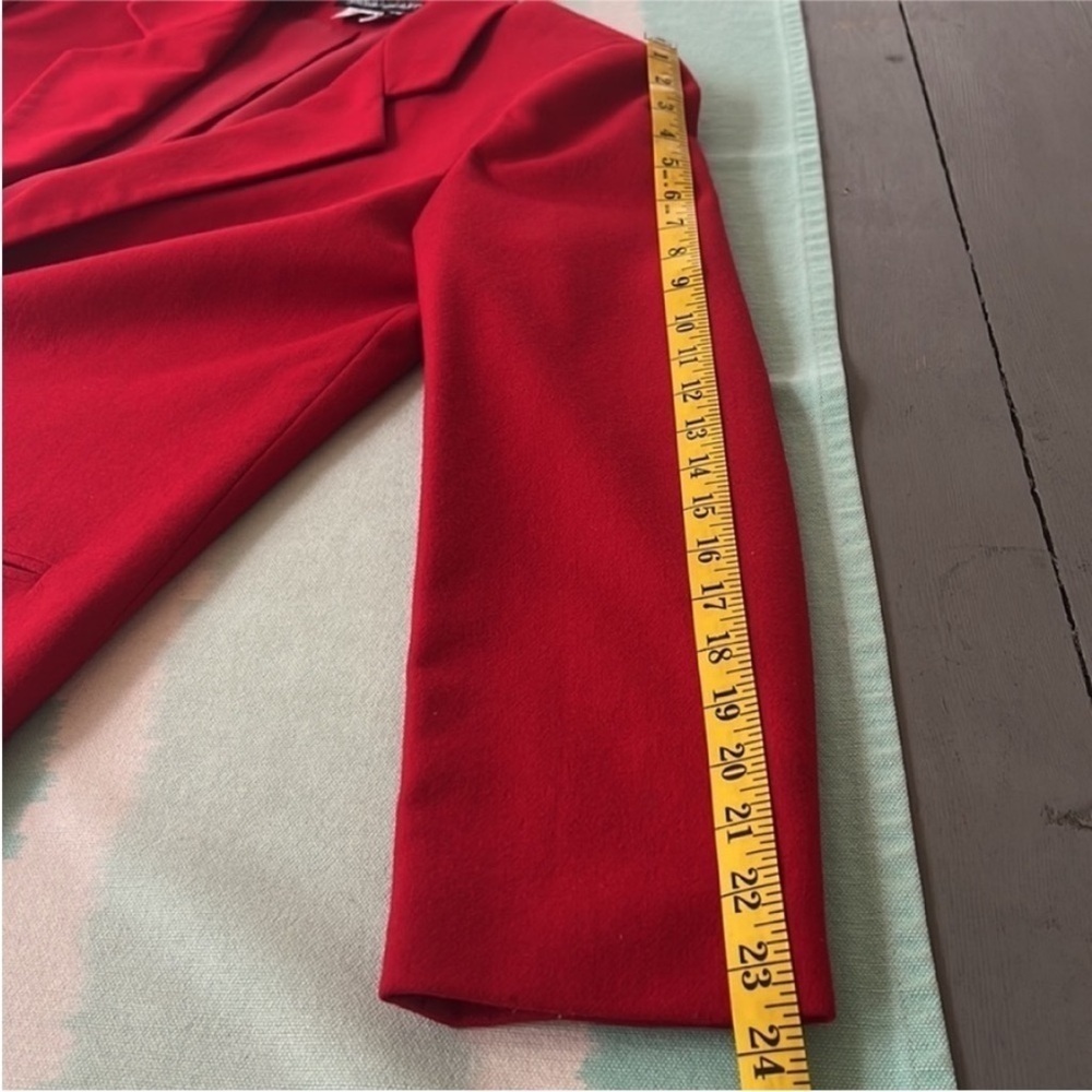 Savannah Vintage Red Wool Blazer Gold Button Jacket Size 10 - Picture 11 of 14